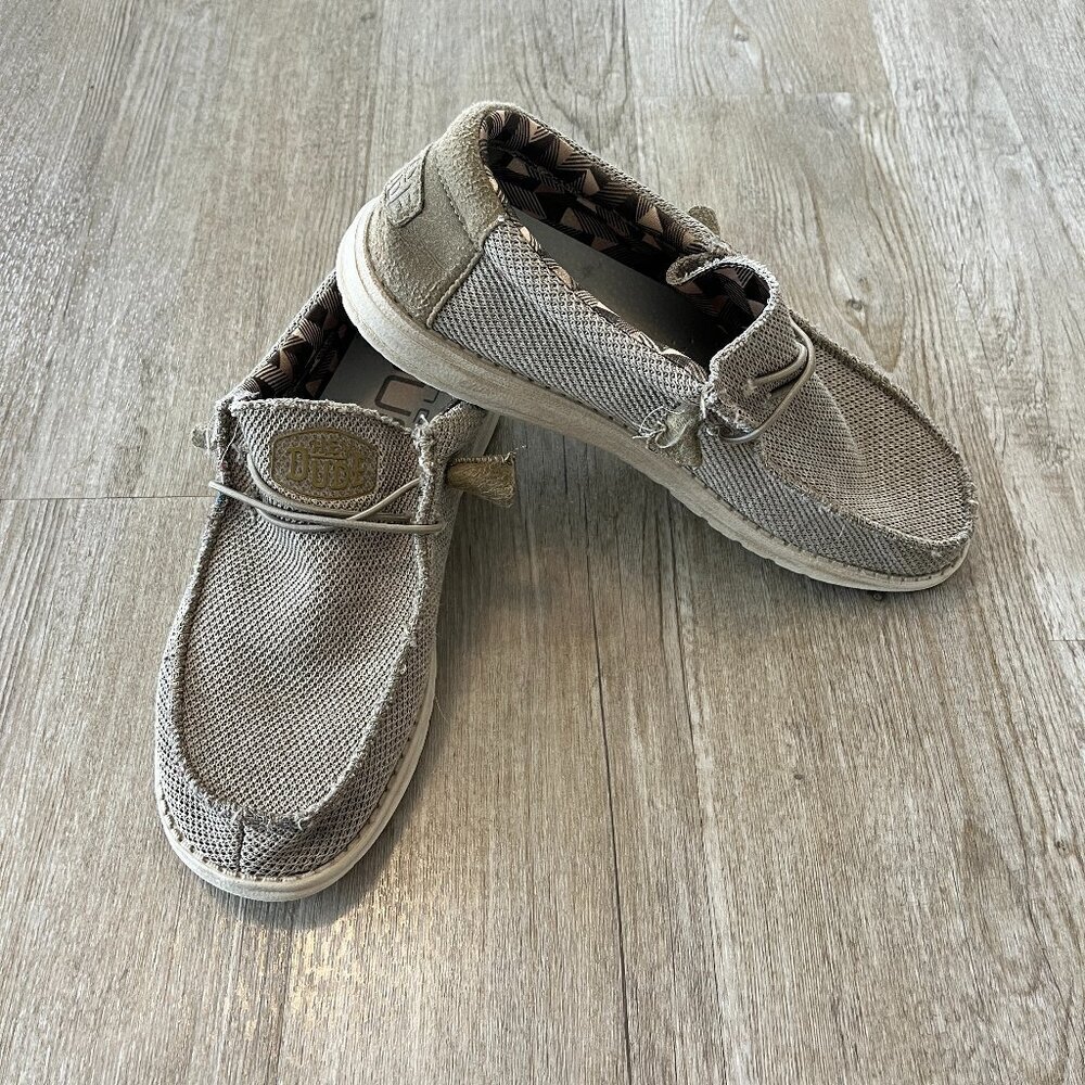 Mens Hey Dude Wally Sox Beige Shoes - 9